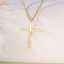Personalized 18k Gold Plated Cross Pendant Necklace with Box Chain Personalized Name Jewelry Christian Religious Gift for Her thumbnail 3