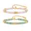 Gold Plated Stainless Steel Natural Sea Rose Quartz Oval Cut Beaded Interlaced Women's Trendy Summer Fashionable Gift Bracelet thumbnail 1