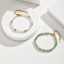 Gold Plated Stainless Steel Natural Sea Rose Quartz Oval Cut Beaded Interlaced Women's Trendy Summer Fashionable Gift Bracelet thumbnail 2