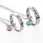 Matching Necklaces for Couples Lover His and Hers Engraved Rhinestone Ring Pendant Set Gifts for Boyfriend Girlfriend thumbnail 1