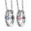 Matching Necklaces for Couples Lover His and Hers Engraved Rhinestone Ring Pendant Set Gifts for Boyfriend Girlfriend thumbnail 2
