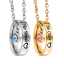 Matching Necklaces for Couples Lover His and Hers Engraved Rhinestone Ring Pendant Set Gifts for Boyfriend Girlfriend thumbnail 3