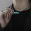 Punk Rock Danger Necklace for Men High Polished Rainbow Color Gothic Danger Pendant Necklace With Miami Cuban Chain Gift for Him thumbnail 1