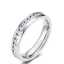Customized 5mm Silver Titanium Wedding Band Inlay CZ Stone Set for Him and Her for Engagement Anniversary thumbnail 1