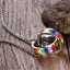 LGBT-Paar-Pride-Regenbogenflaggen-Doppelring-Schmuckkette aus Titan-Edelstahl thumbnail 3