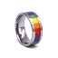 8 mm Wolfram-Regenbogen-Verlobungsring für schwule und lesbische Paare, Ring für Männer mit Stolz auf die LGBTQ+-Community thumbnail 1