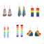 Regenbogenfarbene Ohrringe für Lesben, Schwule und LGBT-Pride – modische, bunte Ohrstecker mit Kette und geometrischem Liebesmotiv thumbnail 1