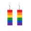 Regenbogenfarbene Ohrringe für Lesben, Schwule und LGBT-Pride – modische, bunte Ohrstecker mit Kette und geometrischem Liebesmotiv thumbnail 3