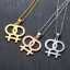 Günstiger LGBT-Schmuck im Großhandel: Minimalistische Halskette aus silber-/gold-/roségoldplattiertem Edelstahl mit lesbischem Symbol thumbnail 1