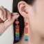 Neue Ohrringe im Boho-Stil mit Herz- und Regenbogenmotiv, quadratisch, ideal als Geschenk, für Partys und als Accessoire. thumbnail 1
