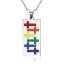 Vintage Regenbogen-Flocken-Anhänger aus Edelstahl – Symbol für Gay Pride und LGBT – Geschenk für Frauen, Männer, Paare und Freunde thumbnail 1