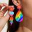 LGBT-Regenbogen-Pride-Ohrringe für Damen und Mädchen aus Acryl mit Blitz, Blume und Herzanhänger thumbnail 2