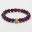 10 mm Regenbogenperlenarmband für Gay Pride, Lesbenliebe und Gleichberechtigung, 8 mm rosa-violettes Achatperlenarmband thumbnail 3