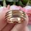 8mm Rose Gold Tungsten Blank Ring for Customized Inlay with 1.1mm Treble Grooves Domed Comfort Fit thumbnail 2