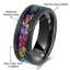 8mm Black Tungsten Ring Colorful Galaxy Opal Meteorite Inlay Anniversary Wedding Band for Men Women thumbnail 2