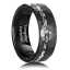 8mm Black Hammered Tungsten Carbide Ring Real Meteorite Shaving Inlay Wedding Band Comfort Fit Men's Promise Jewelry Ring thumbnail 1