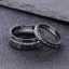 8mm Black Hammered Tungsten Carbide Ring Real Meteorite Shaving Inlay Wedding Band Comfort Fit Men's Promise Jewelry Ring thumbnail 3