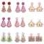 Merry Christmas Tree House Earrings Stainless Steel Pink Acrylic Laser Cut Jewelry for Women Whole Supplier China thumbnail 2