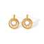 Lonceen Jewelry 出品的优雅 18K 镀金双圈钻石耳坠 thumbnail 2