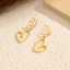 Lonceen Jewelry 18K镀金不锈钢镂空双心吊坠耳环，女士款 - 优雅派对及日常佩戴 thumbnail 1