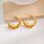 Lonceen Jewelry 出品的 18K 镀金不锈钢极简几何 C 形耳环 thumbnail 1