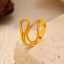 Lonceen Jewelry 女士简约纹理蛇形可调节开口戒指 18K 镀金不锈钢 thumbnail 2
