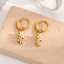 Lonceen Jewelry 18K镀金蓝钻花朵吊坠耳环（女士款） thumbnail 3