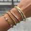 Pulsera de cadena apilable hipoalergénica de acero inoxidable chapado en oro de 18 quilates con circonitas de Lonceen Jewelry thumbnail 3