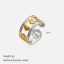Lonceen 18K Gold Plated Two-Tone Stainless Steel Heart Ring - Hypoallergenic Gift Jewelry Wholesale thumbnail 2