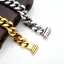 Hip Hop Style 18K Gold/Rhodium Plated Stainless Steel Men's Curb Chain Bracelet thumbnail 3