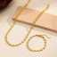 Lonceen Juego de collar y pulsera de cadena trenzada irregular chapado en oro de 18 quilates para mujer thumbnail 1