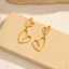 Lonceen Jewelry 18K镀金不锈钢镂空双心吊坠耳环，女士款 - 优雅派对及日常佩戴 thumbnail 3