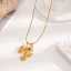 18K Gold Plated Stainless Steel Seahorse Conch Pendant Necklace with Twisted Singapore Chain - Fashionable Ocean Style Women's Party Jewelry Gift thumbnail 1