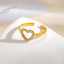 Anillo hueco de acero inoxidable chapado en oro de 18 quilates con circonita - Resistente al agua y al deslustre. thumbnail 3
