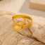 Lonceen Jewelry 女士简约纹理蛇形可调节开口戒指 18K 镀金不锈钢 thumbnail 3