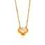 Lonceen Fashion 18K Gold Plated Stainless Steel Rotatable Faux Pearl Pendant Necklace thumbnail 1