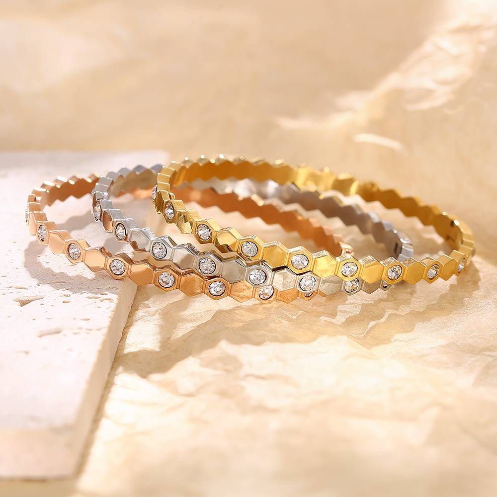 環境に優しいステンレススチール製ダイヤモンドブレスレット：エレガンスを再定義