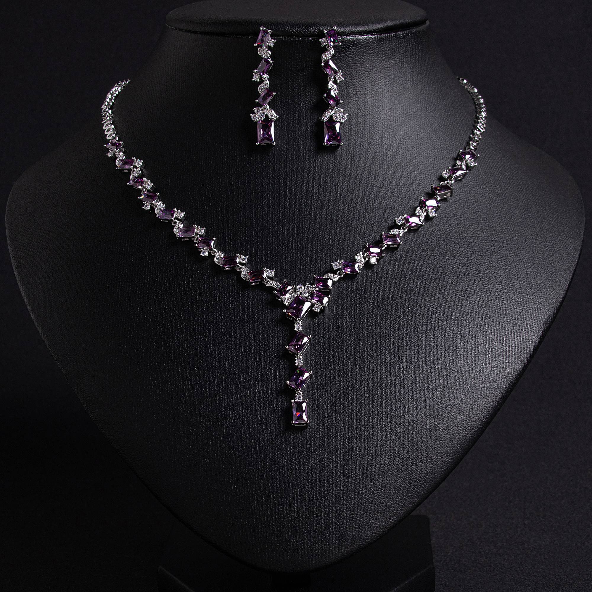 Ensemble de bijoux en laiton plaqué or 18 carats avec collier en Y pour mariées