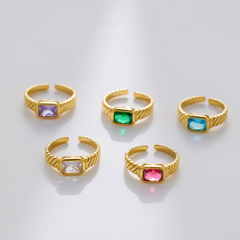 Stainless steel jewelry adjustable diamond ring, couple gift, women's ring, custom fashion jewelry ring