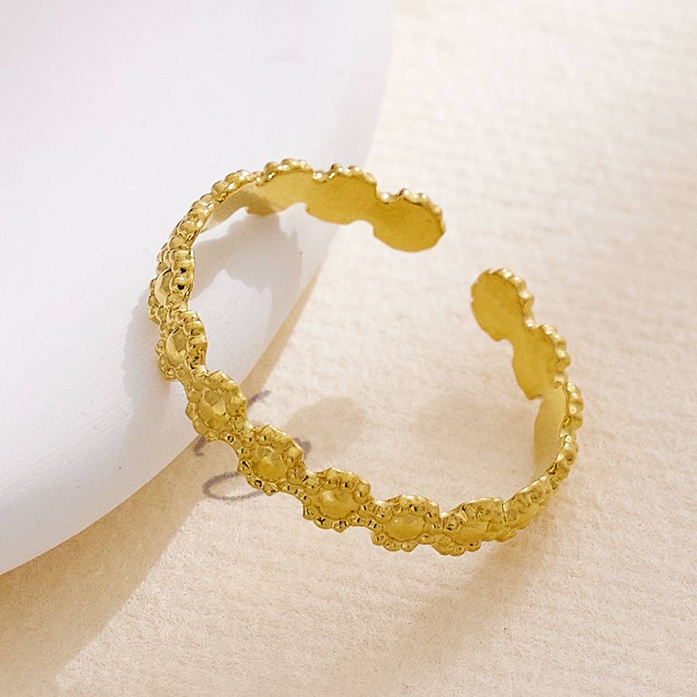 Simple 18k gold-plated accessory ring, stainless steel wedding custom couple's boutique fashion jewelry ring