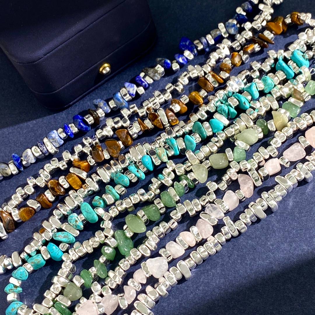 Lonceen Multi-Gem Crushed-Stone Necklaces