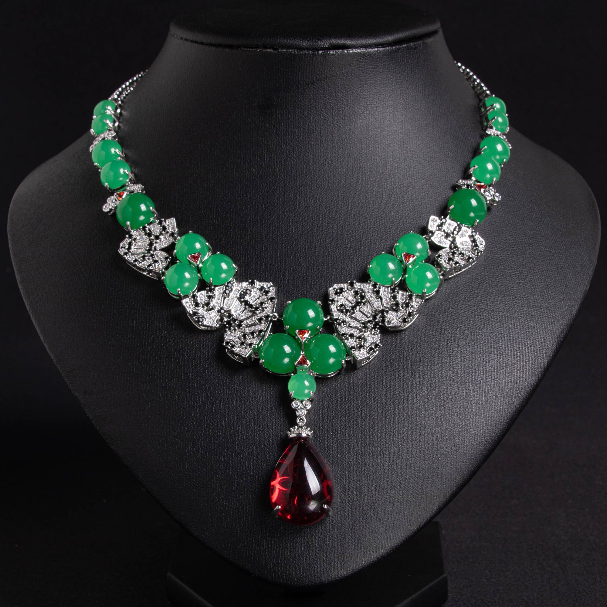 18k Gold Plated Copper Zircon Choker Necklace for Women Evening