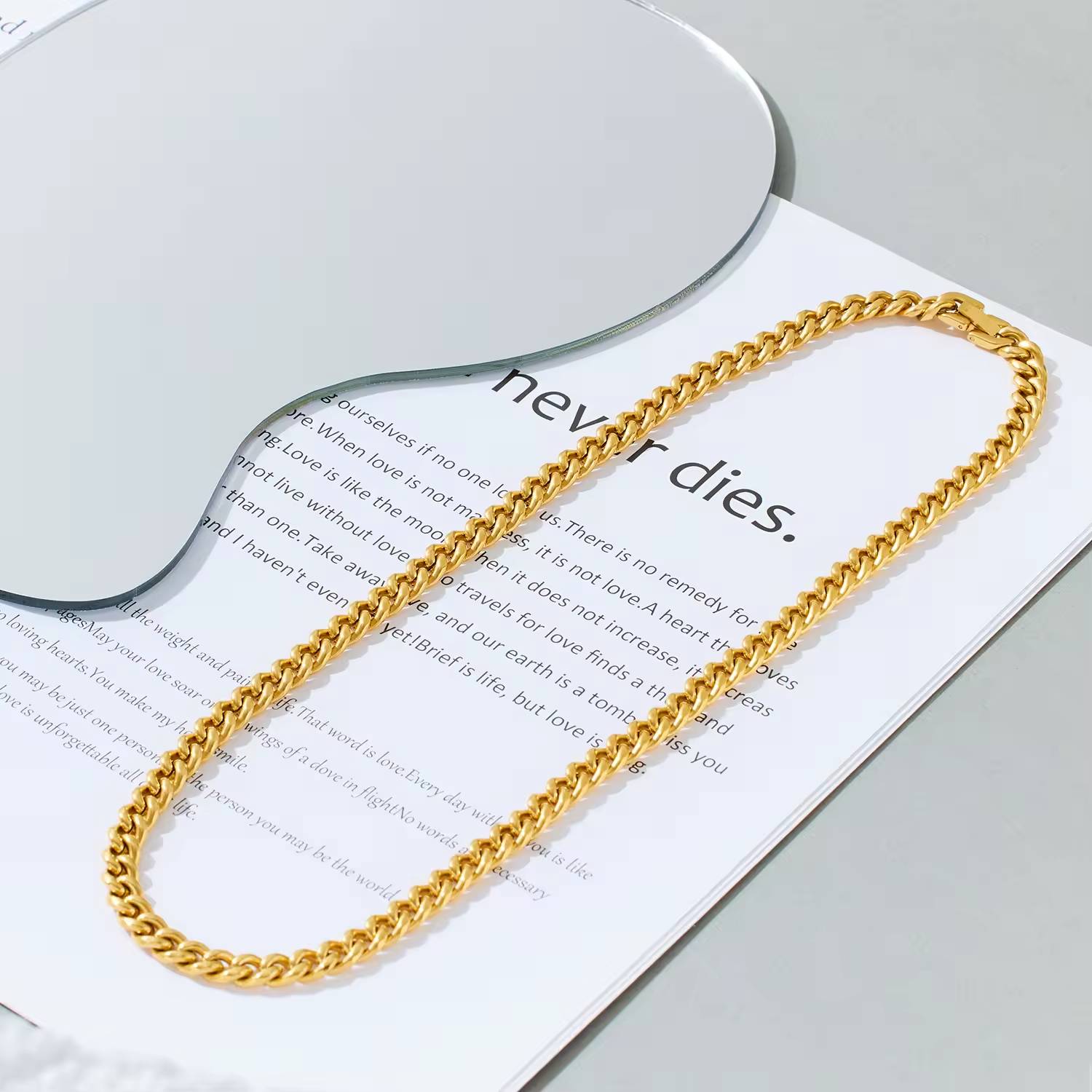 Cuban Wholesale Hip-hop Style Stainless Steel 18K Gold Plated Fashion Jewelry Men's Necklace