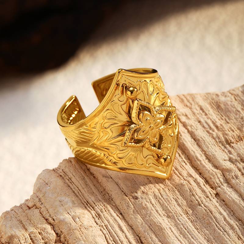 Cincin Statement Stainless Steel Bergaya Mewah dari Lonceen