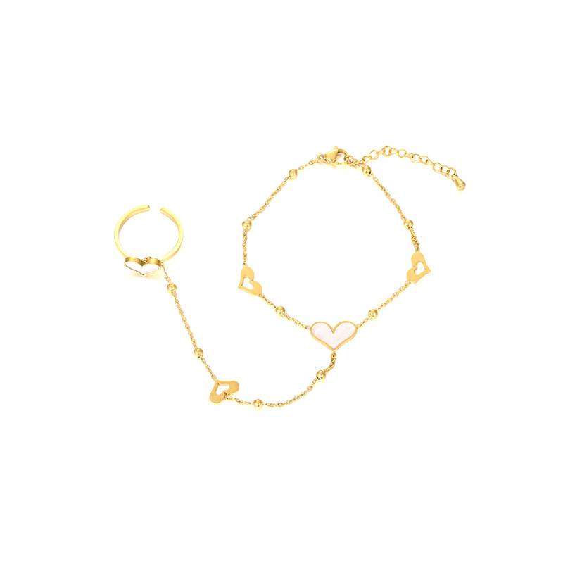 Gold Heart Stainless Steel Bracelet Hand Chain