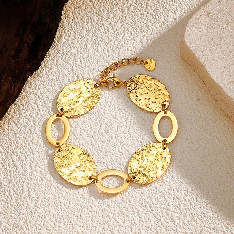 Verstellbares ovales Edelstahl-Gliederarmband von Lonceen