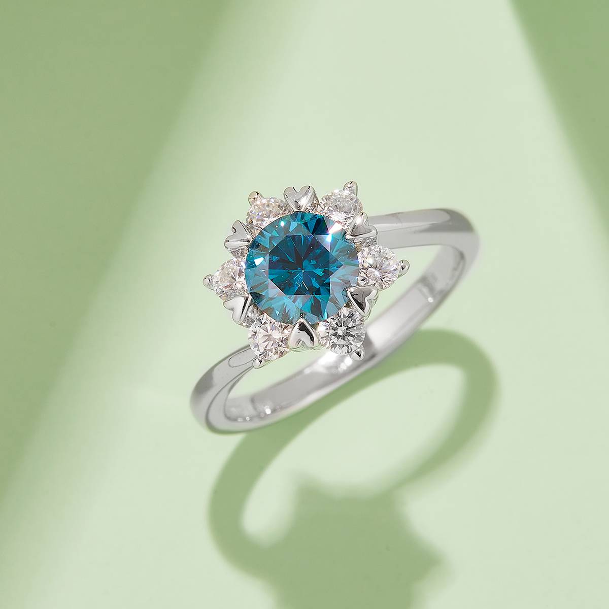 Lonceen Starflower Twisted Lab Grown Diamond Ring 925 Sterling Silver Wholesale Wedding Ring