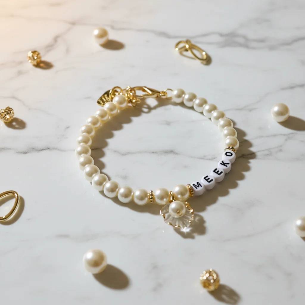 Collier personnalisé pour chat ou chien avec perles et strass