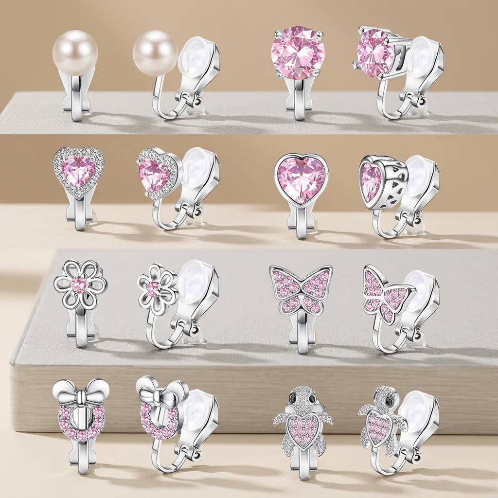 Boucles d'oreilles à clous en zircon étincelant, cadeau tendance pour enfants