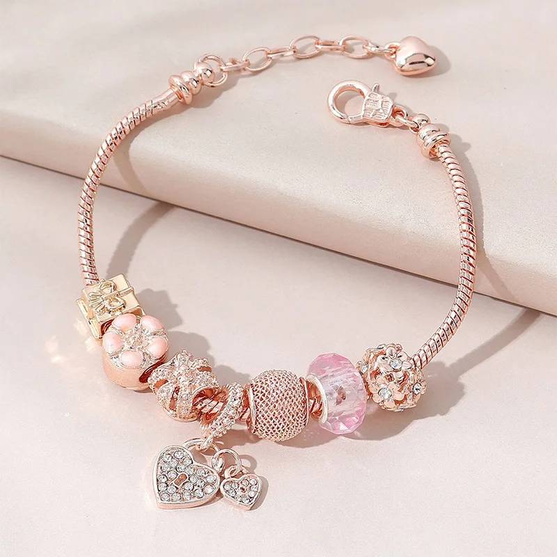 Personalized Fashion Hot DIY Beaded Bracelet Multi-element Stainless Steel Copper Alloy Zircon Female Valentine's Day Bracelet